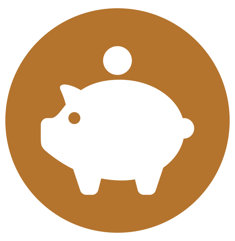 Yellow piggybank icon.